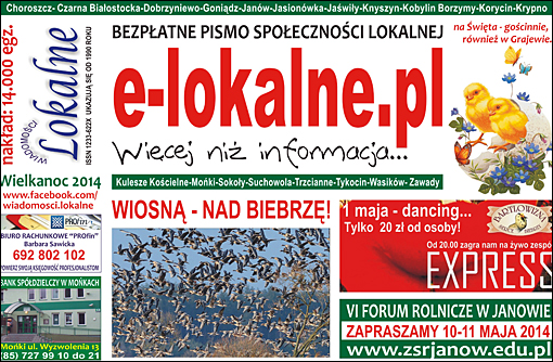 Wiadomości Lokalne marzec-kwiecień 2014