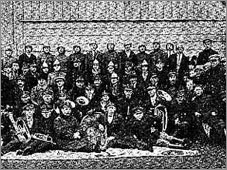 Straacy z Knyszyna, Jasionwki, Chrabo i Dugoki na wiczeniach w Knyszynie (1920 r.) - rys. ze strony www.shtetlinks.jewishgen.org